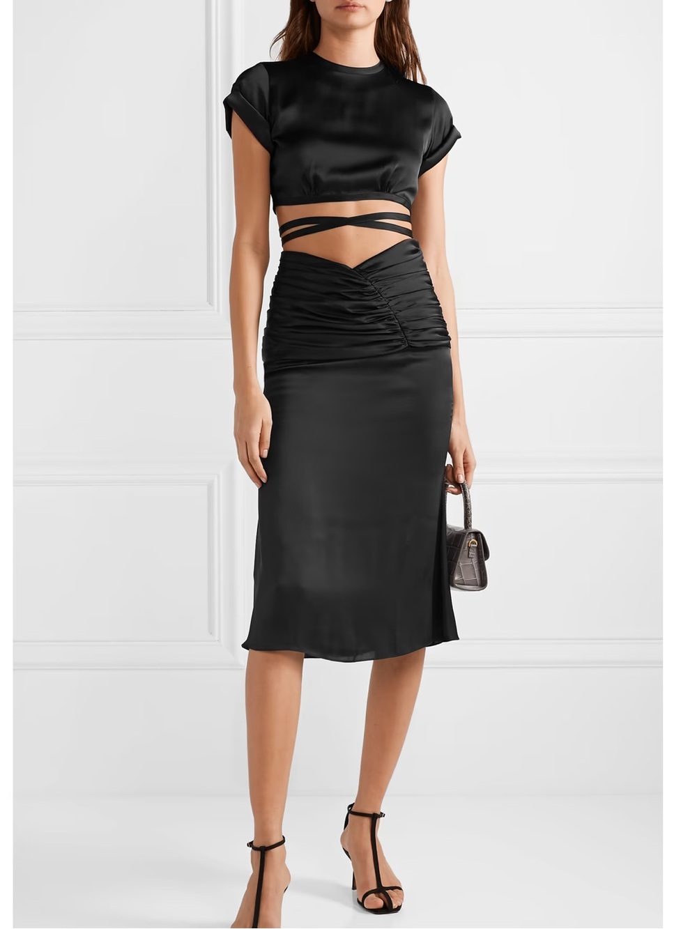 NWT Orseund Iris Le Club Satin Top Black